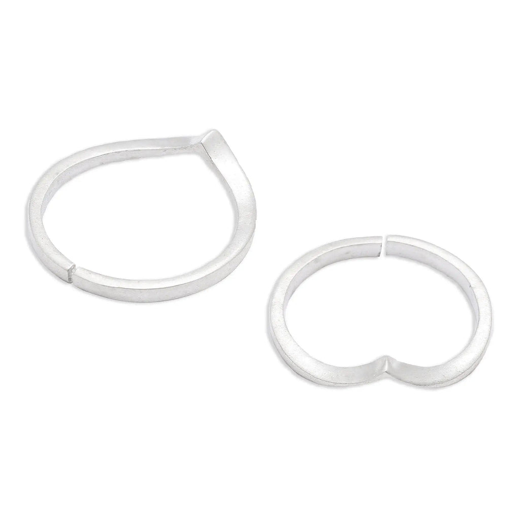 925 Sterling Silver Chevron Toe Ring (Pair)