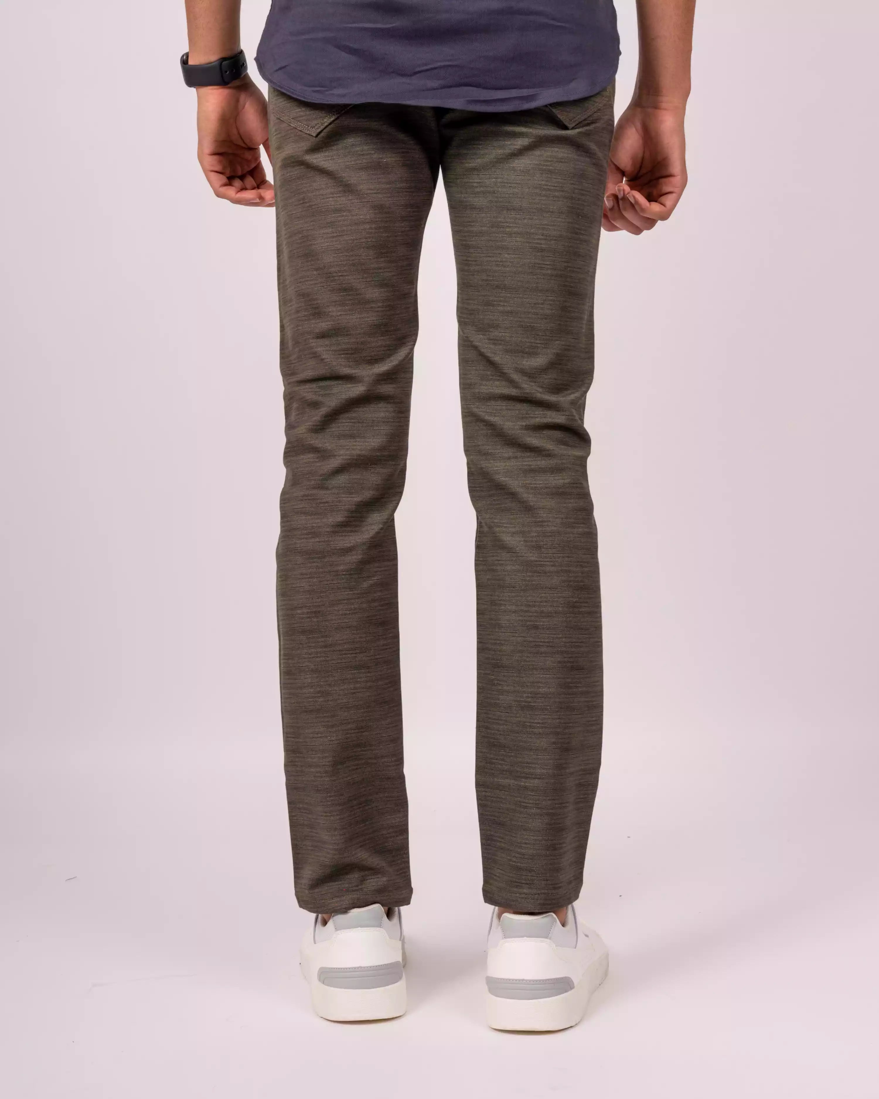 Seaweed Green Printed Denim Pants