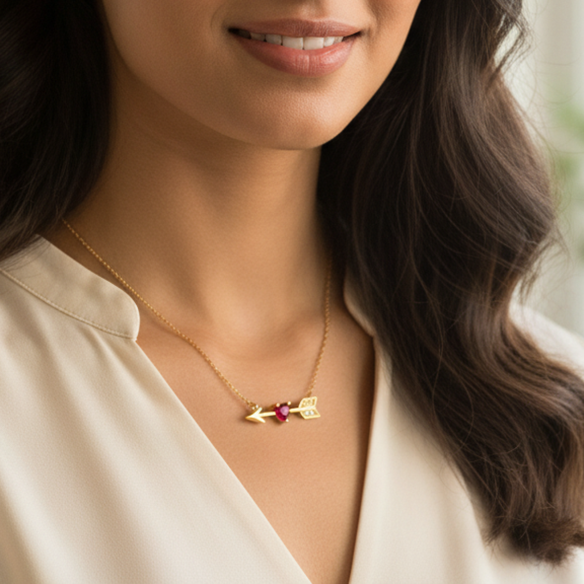 Silver Cupids Arrow Necklace