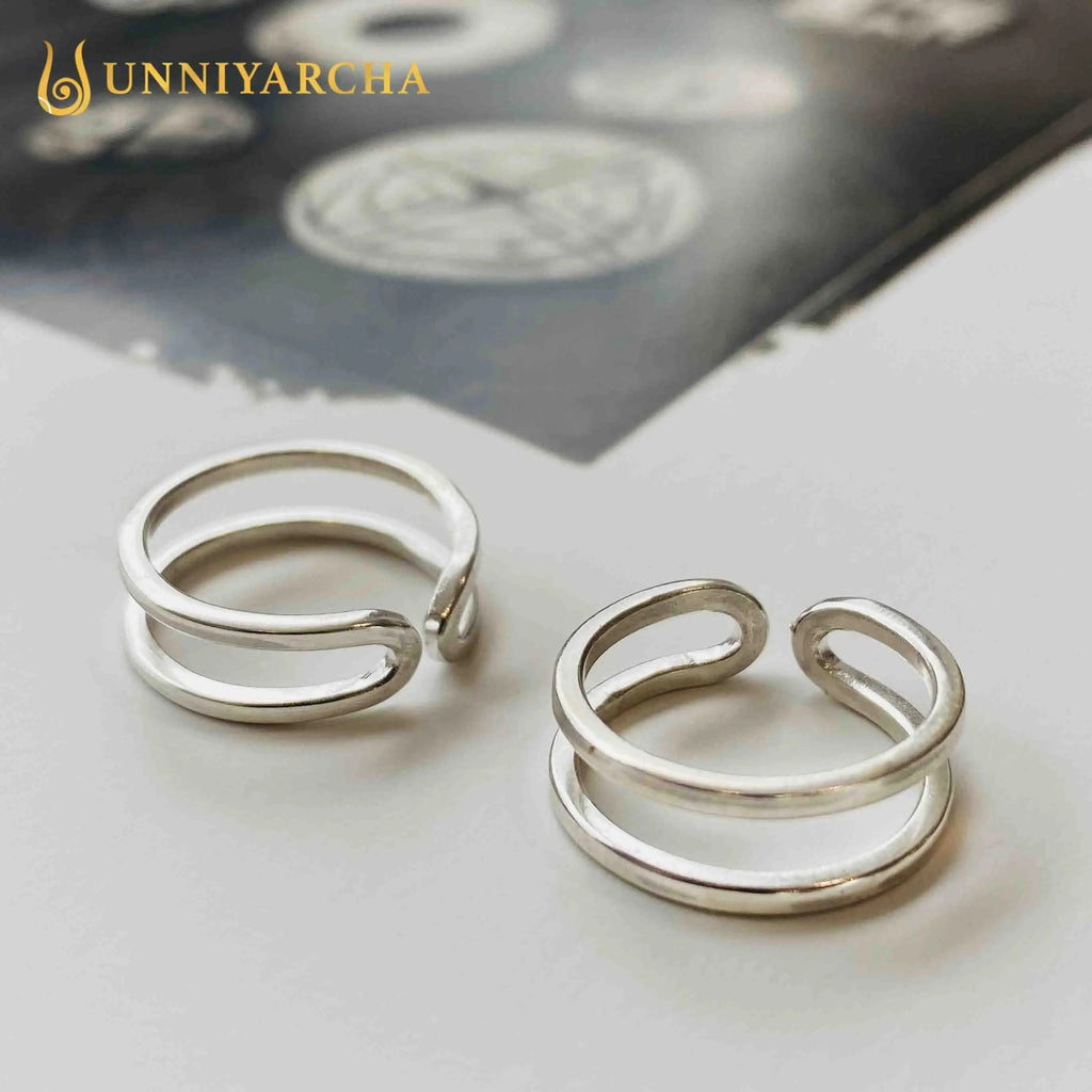 925 Sterling Silver Double Wired Toe Ring (Pair)