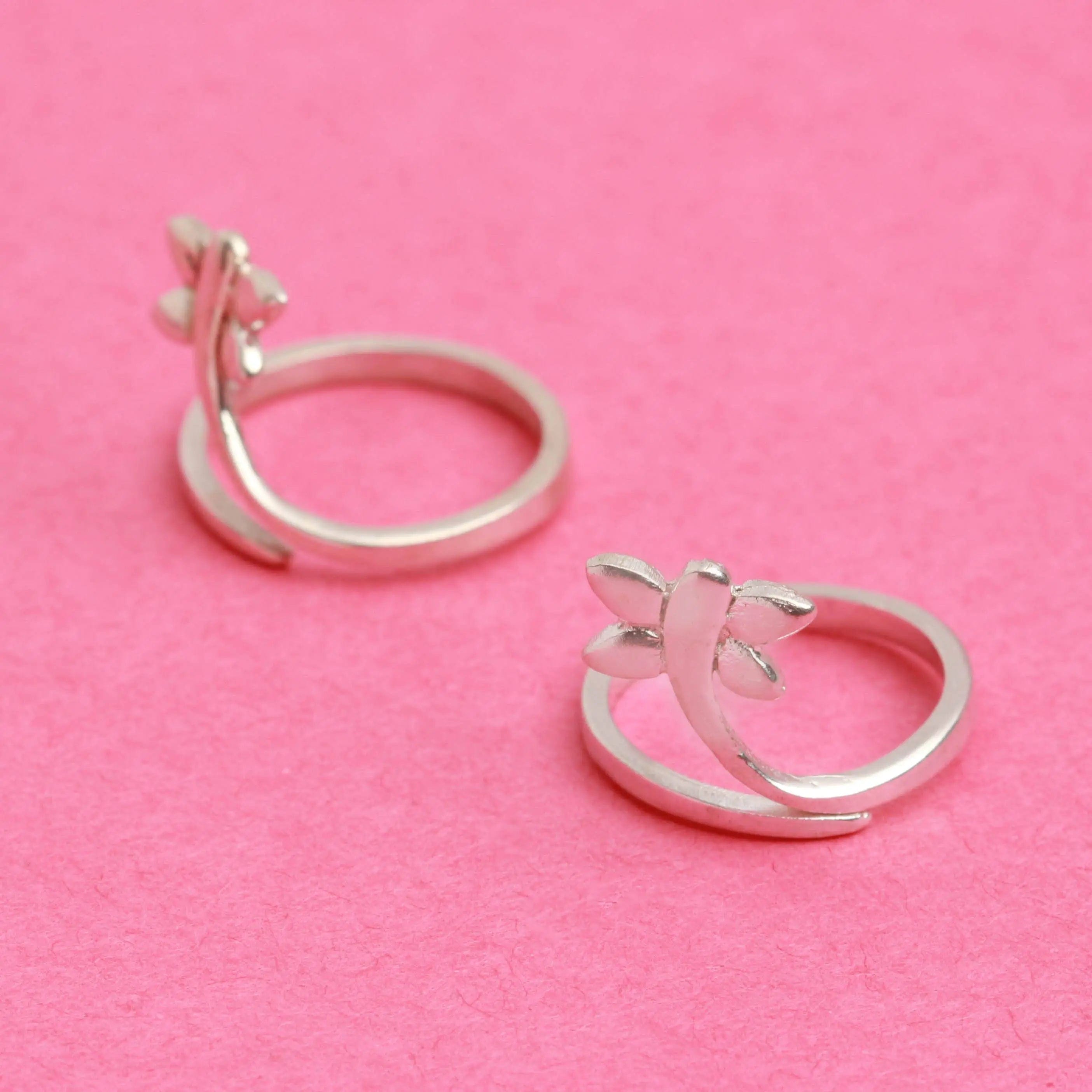 Dragon fly Sterling Silver Toe Ring (Pair)