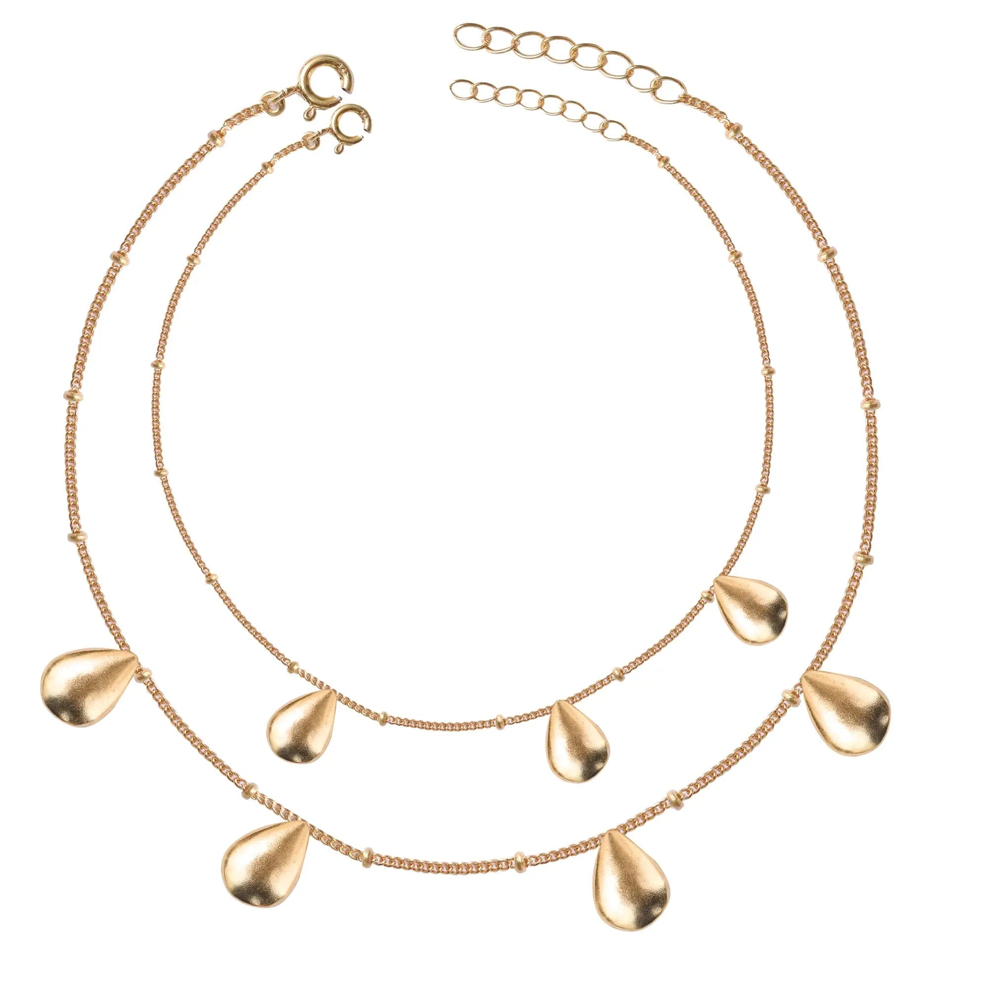 Drop Motif Anklet In Silver 92.5