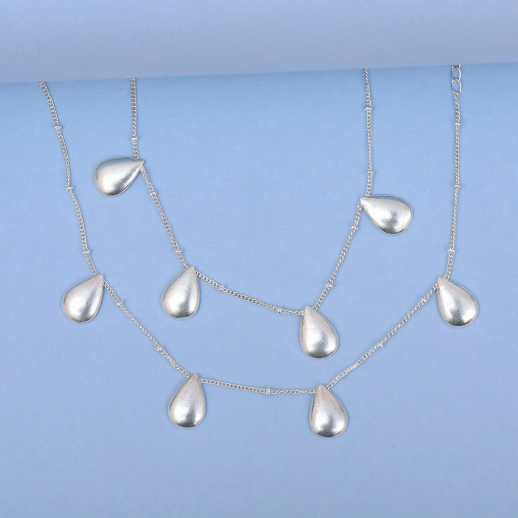 Drop Motif Anklet In Silver 92.5