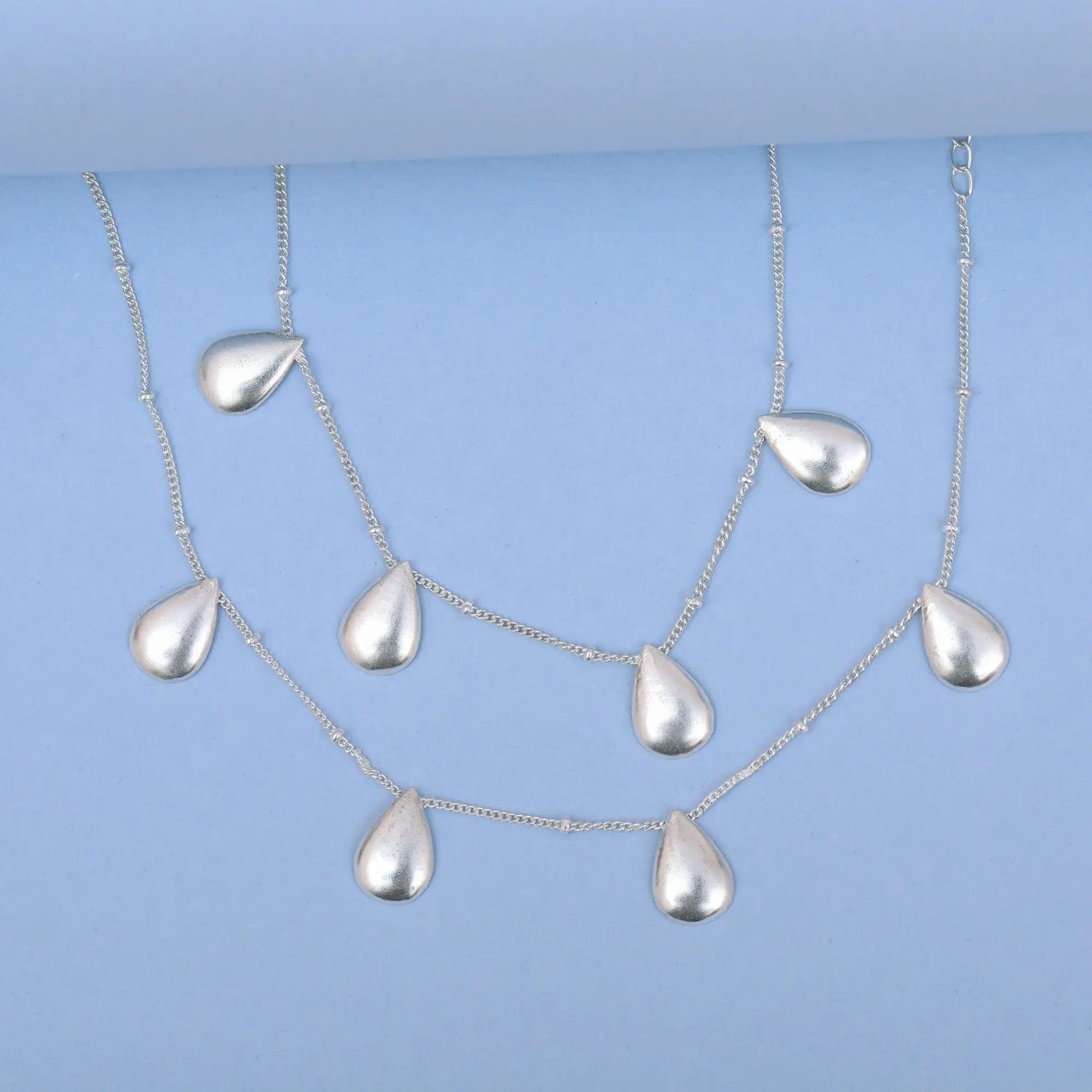 Drop Motif Anklet In Silver 92.5