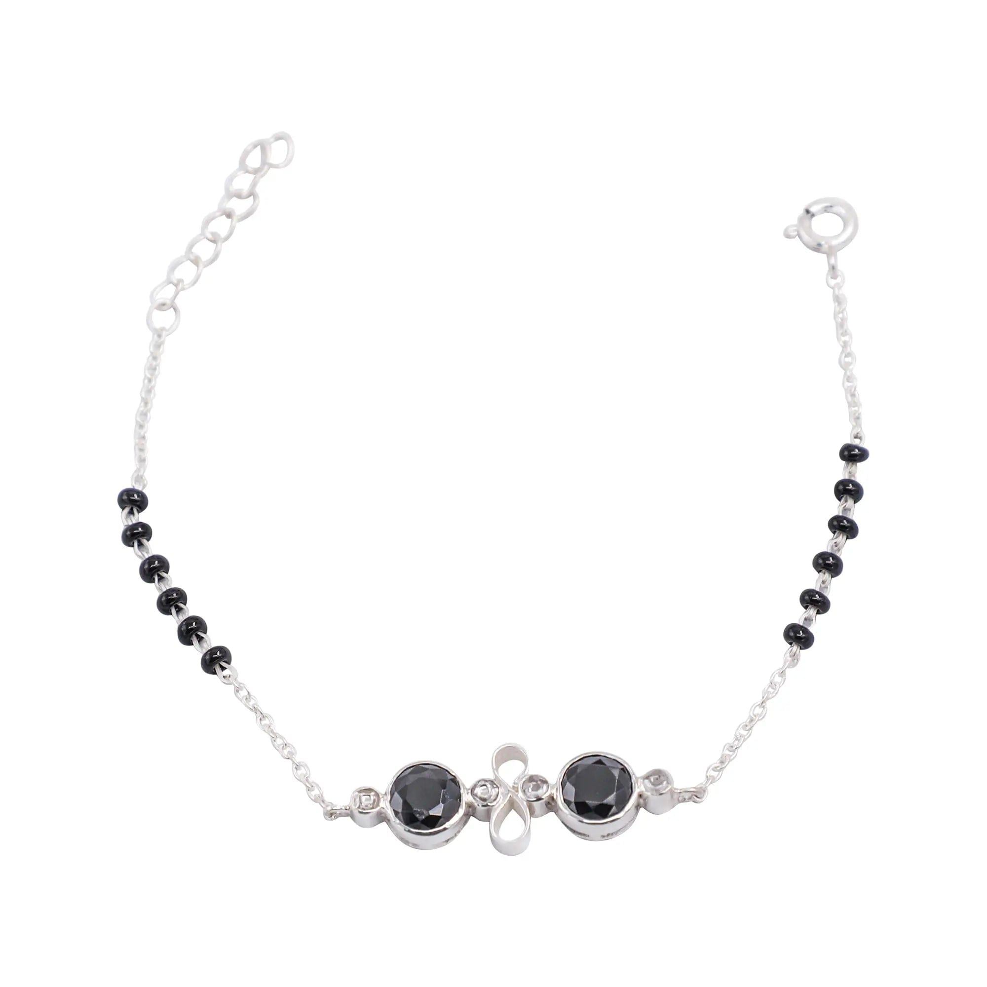Eternal Knot 92.5 silver black onyx bracelet