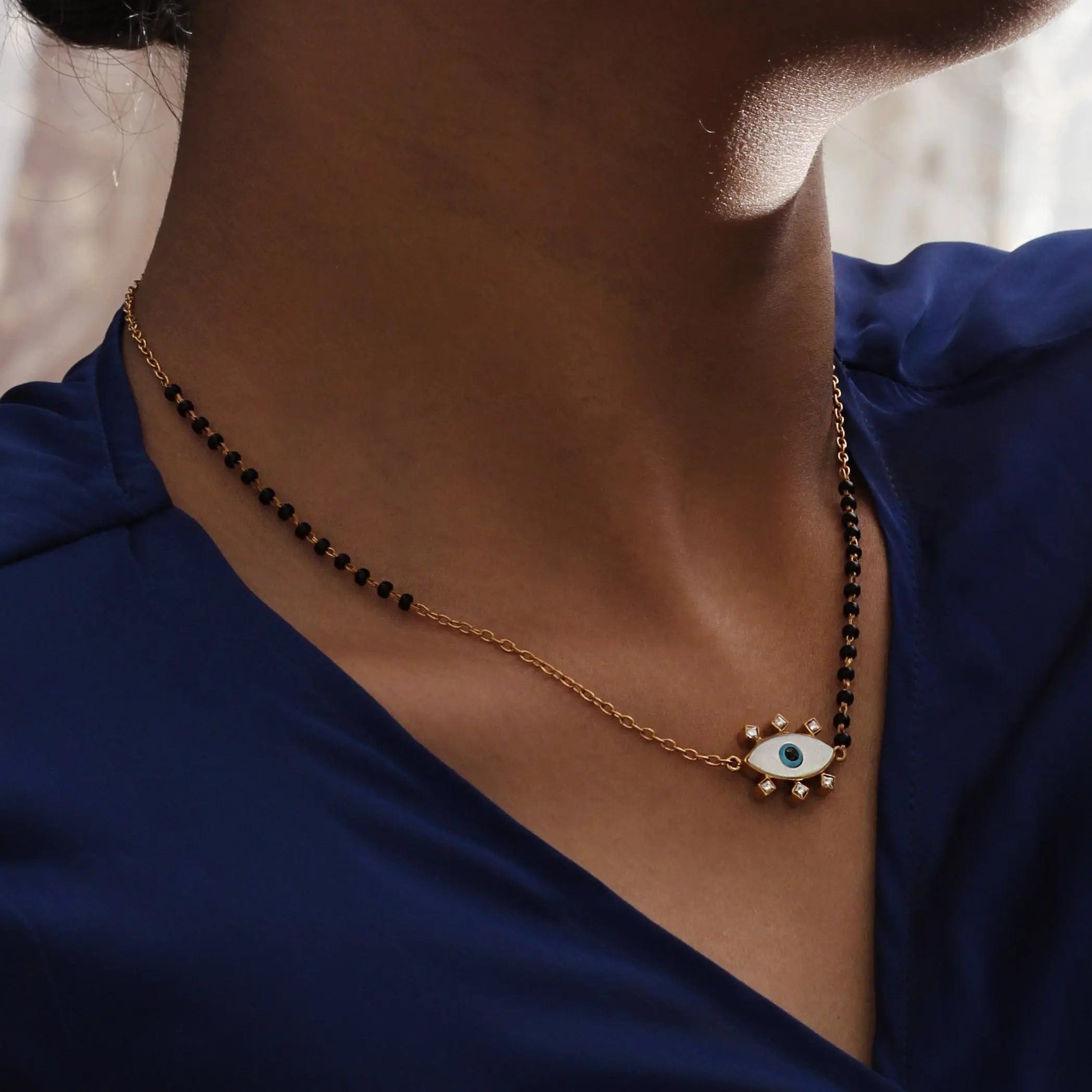 Evil Eye with Stone Mangalsutra Necklace