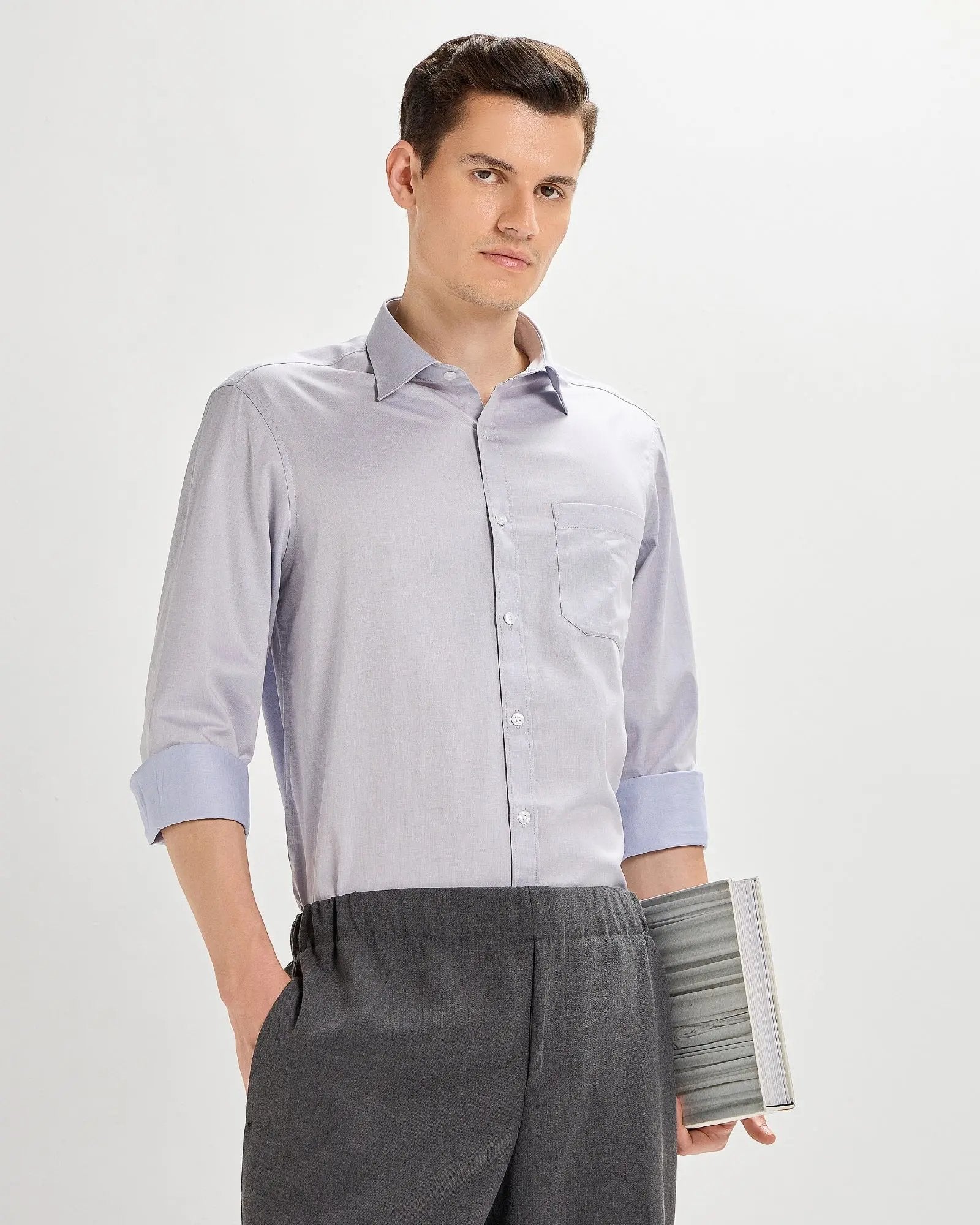 Frost Grey Plain Chambray ShirtUnited By Hope