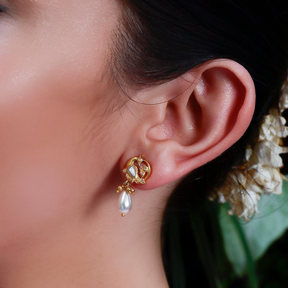 92.5 Sterling Silver Swan Studs With Optional Earchain