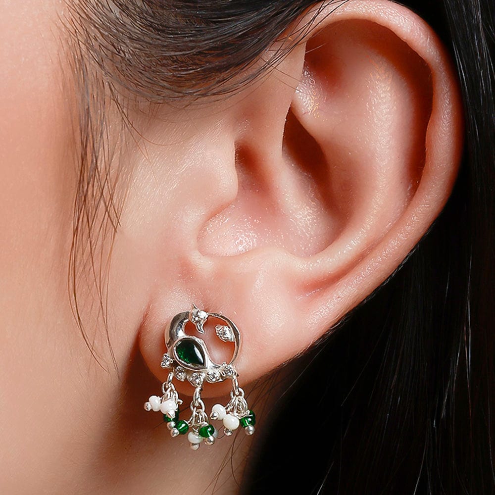 Oxidised 92.5 Silver Swan Studs