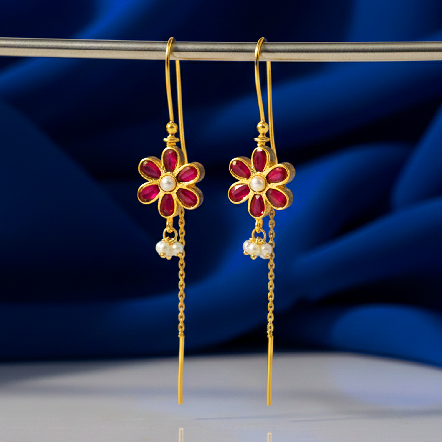 92.5 Flower Sui Dhaga Earrings