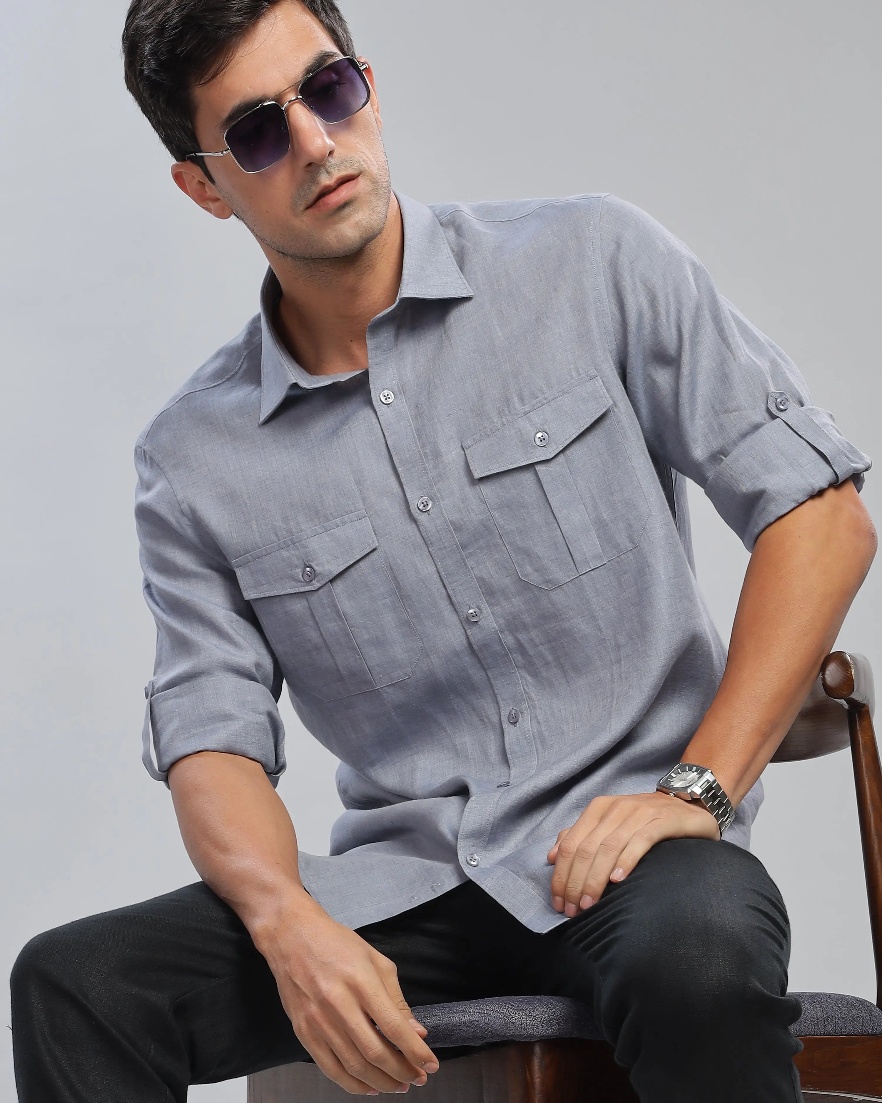 Ghost Grey Linen ShirtUnited By Hope