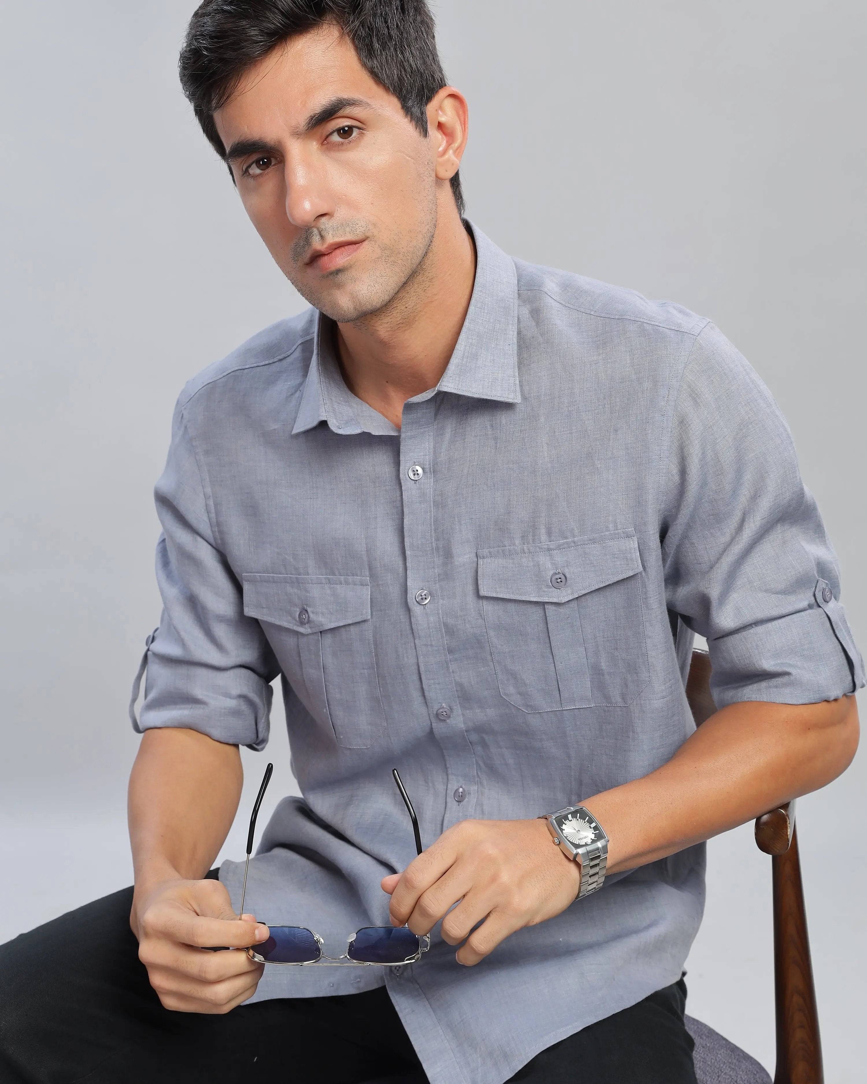 Ghost Grey Linen ShirtUnited By Hope