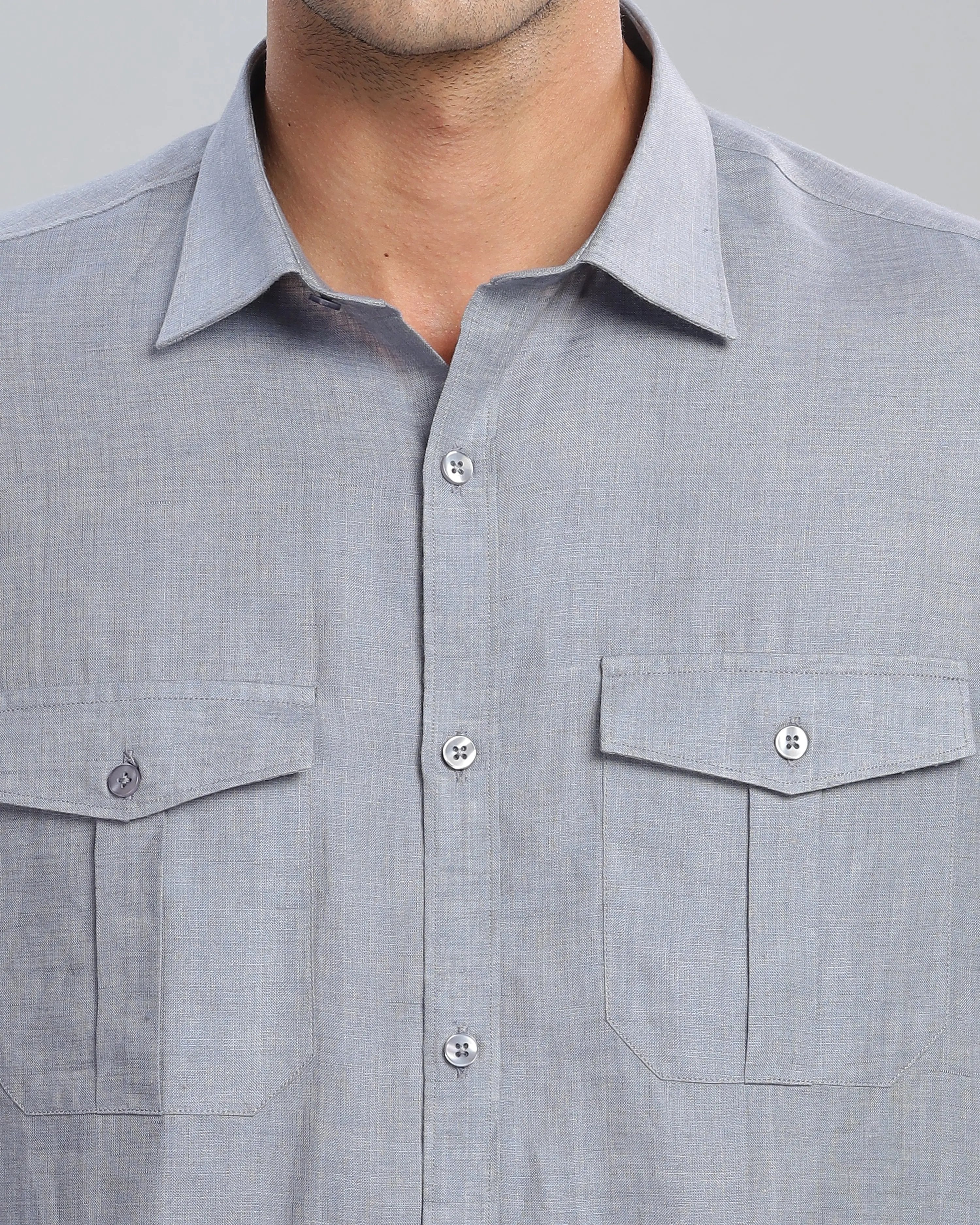 Ghost Grey Linen ShirtUnited By Hope