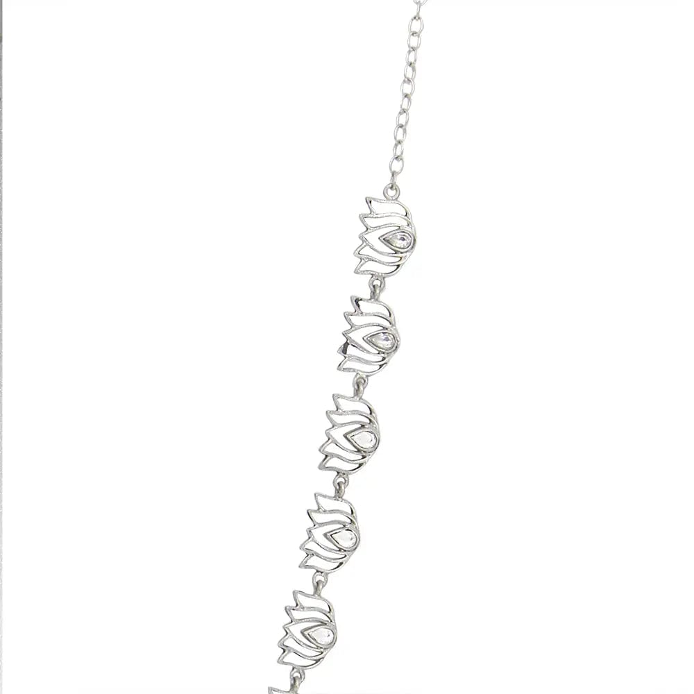 Gold Plated Silver Long Lotus Necklace