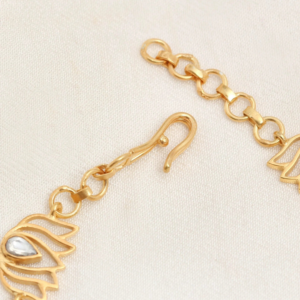 Gold Plated Silver Lotus Bracelet