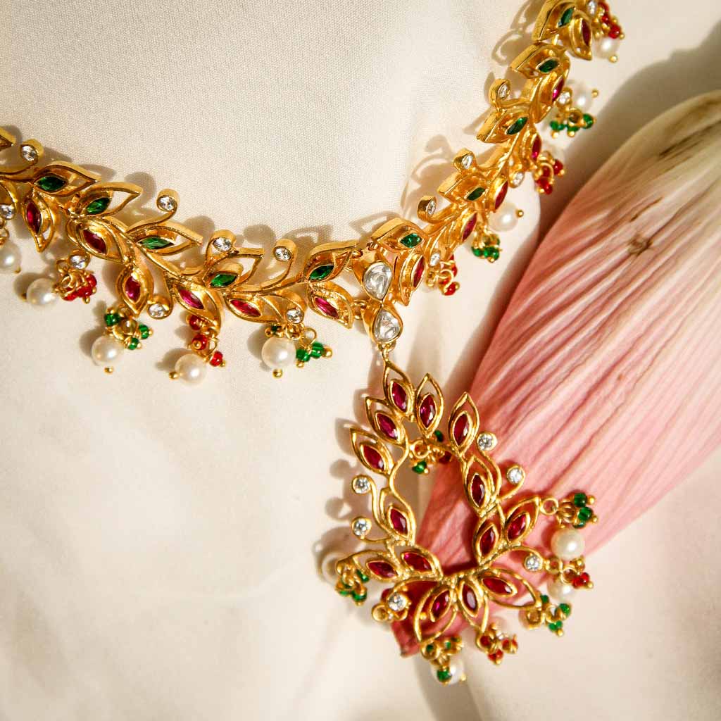 Gold Plated Silver Lotus Necklace