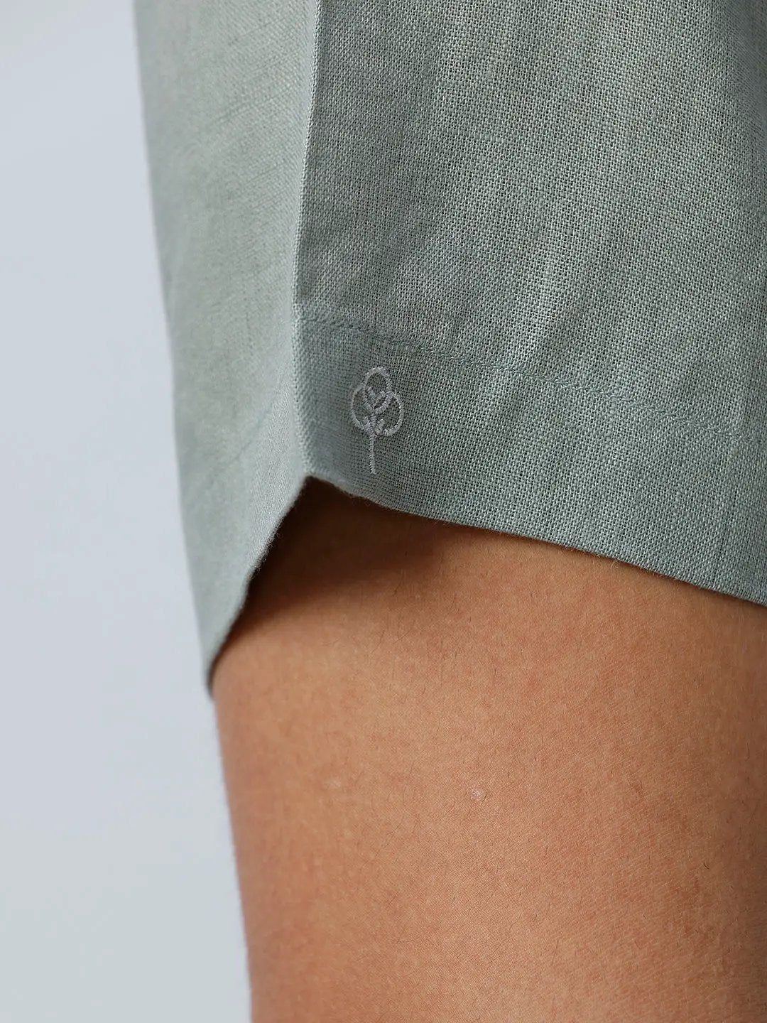 Green Double Pocket Short Sleeve Linen ShirtUnited By Hope