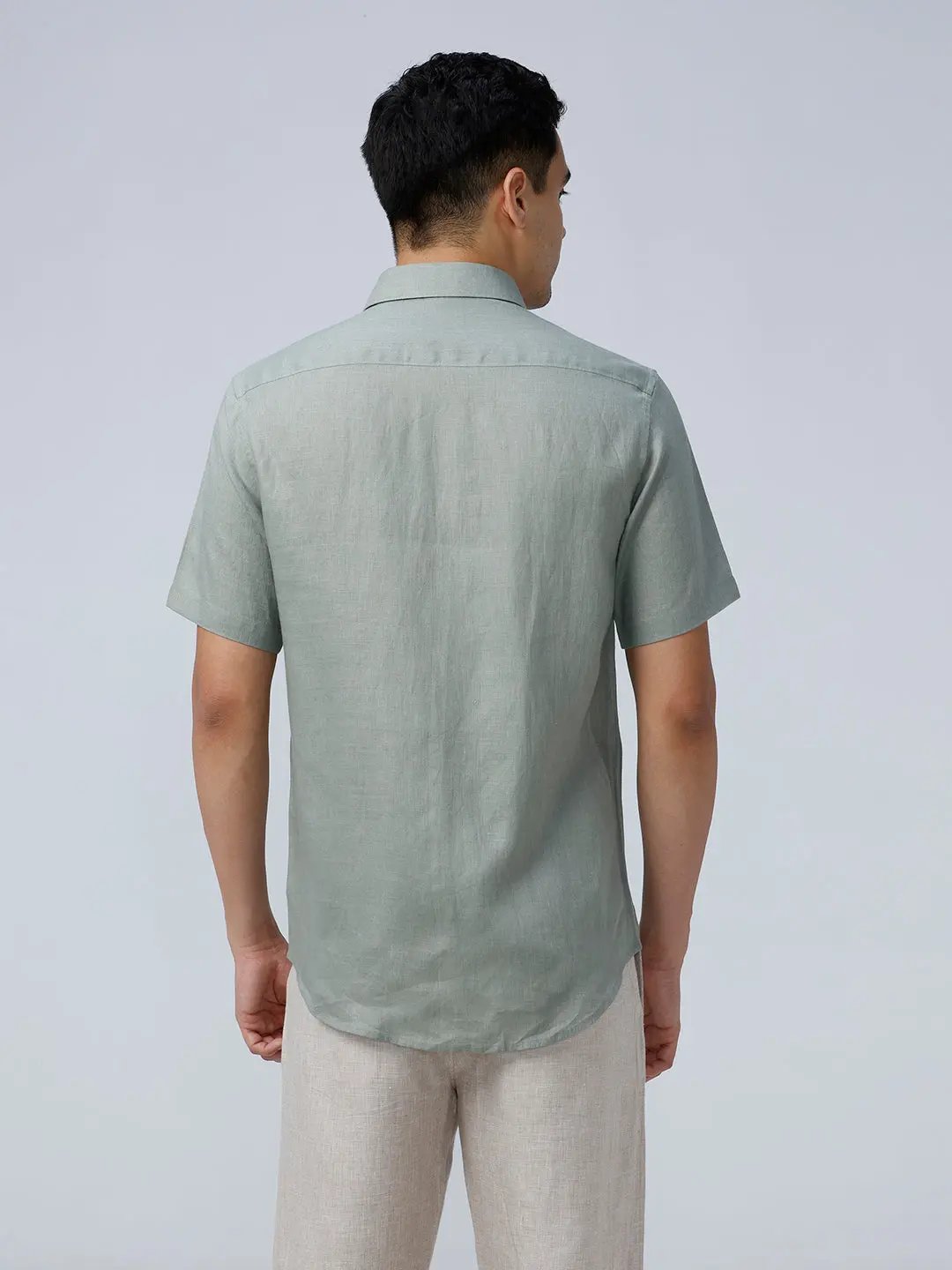 Green Double Pocket Short Sleeve Linen ShirtUnited By Hope