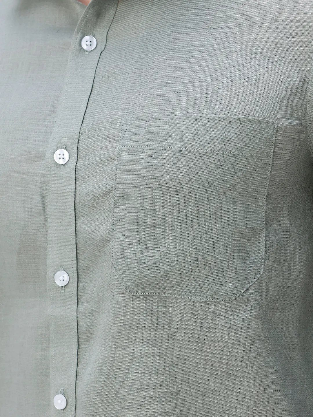 Green Full Sleeve Linen ShirtUnited By Hope
