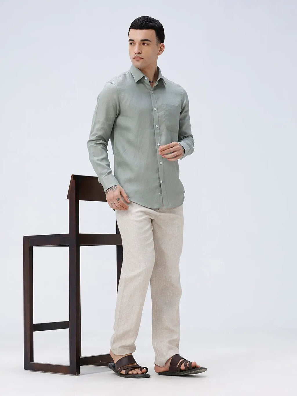 Green Full Sleeve Linen ShirtUnited By Hope