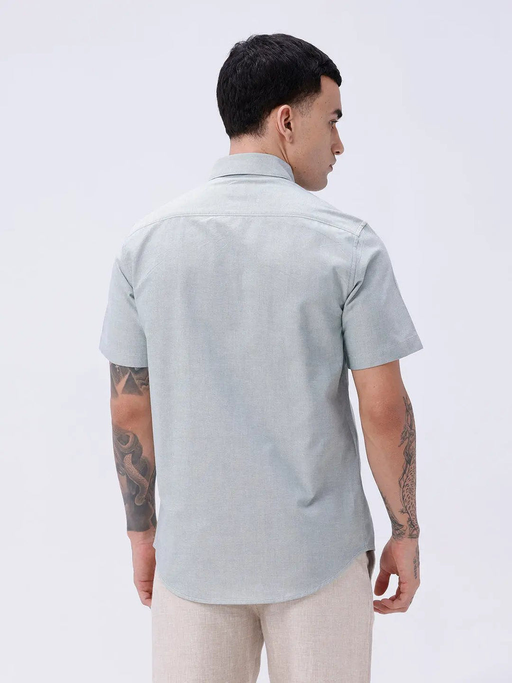 Green Oxford Plain Short Sleeve ShirtUnited By Hope