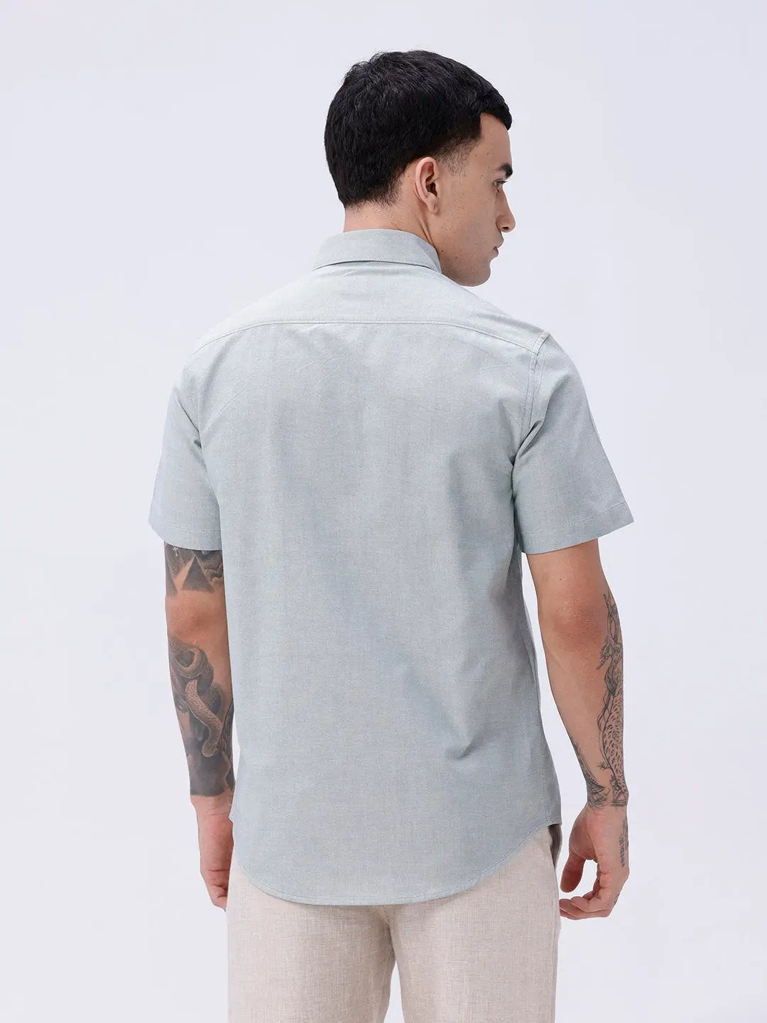 Green Oxford Plain Short Sleeve ShirtUnited By Hope