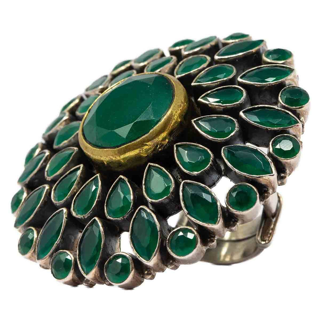 Green Spinel Stone Ring