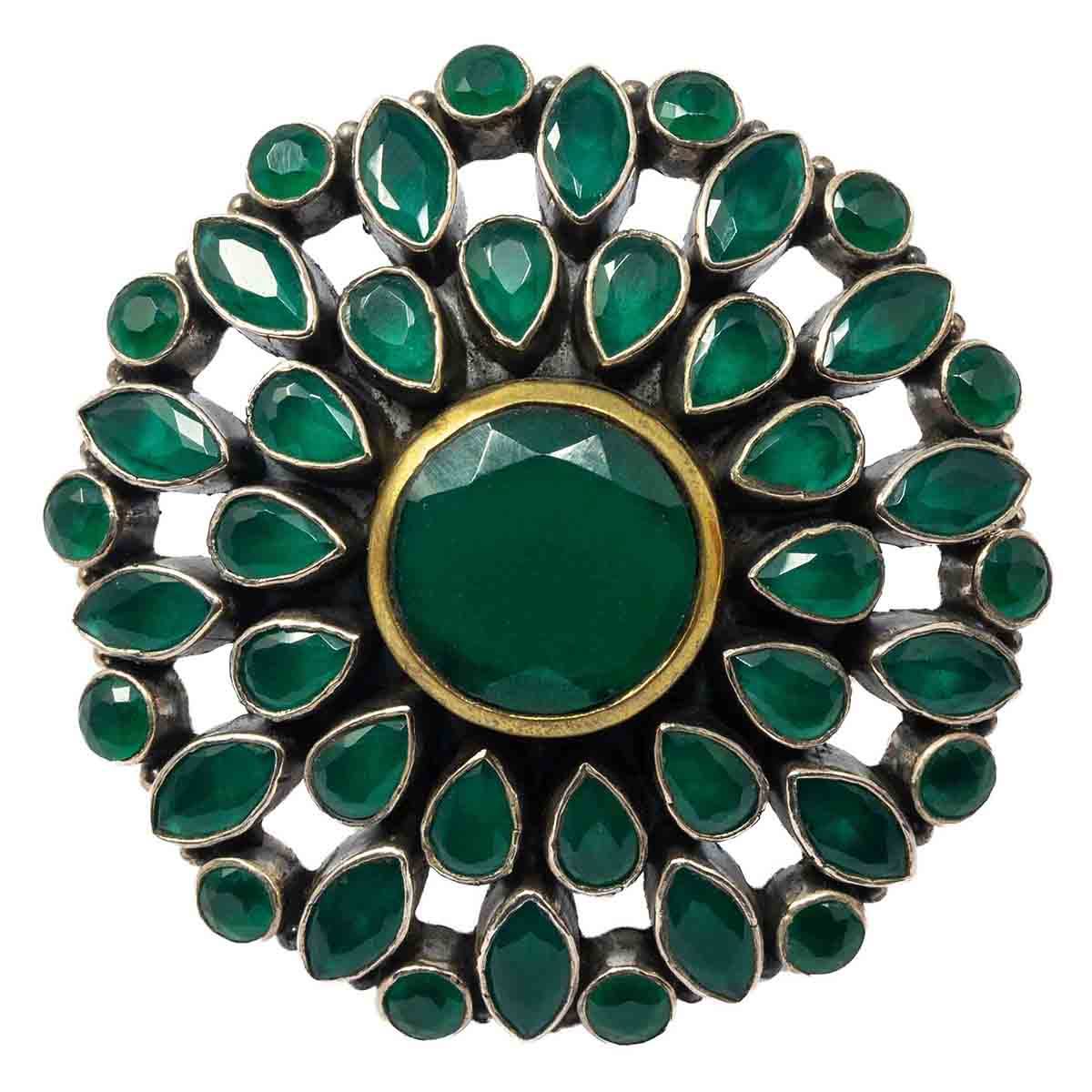 Green Spinel Stone Ring