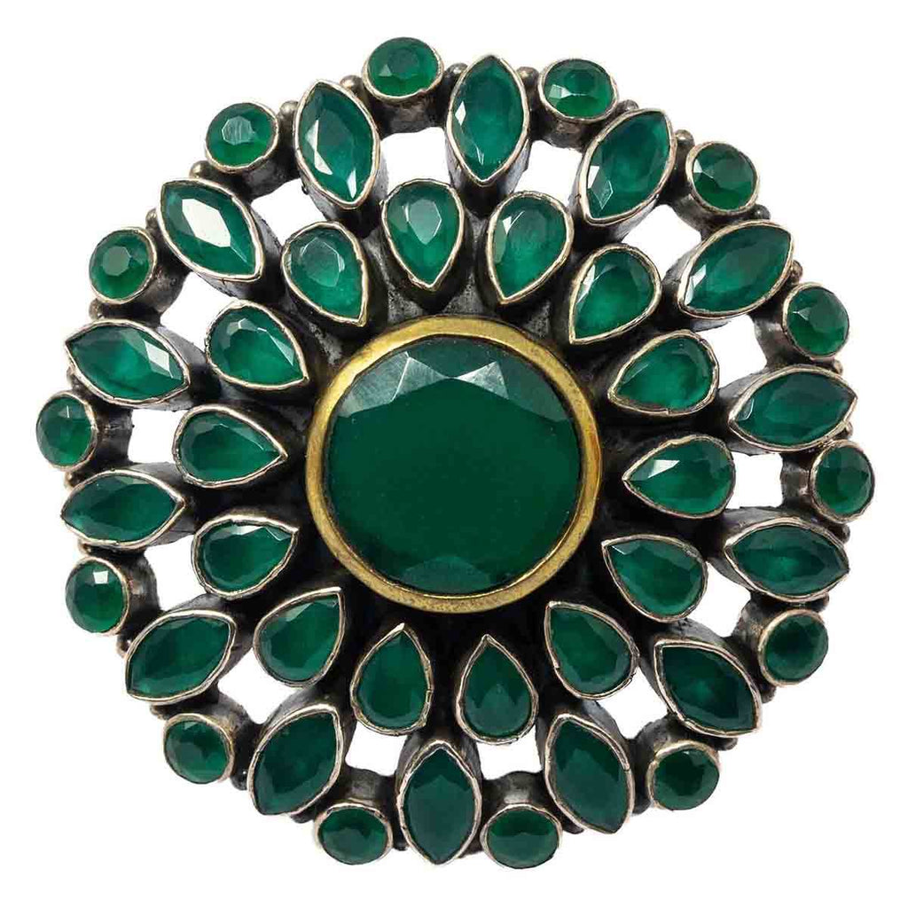 Green Spinel Stone Ring