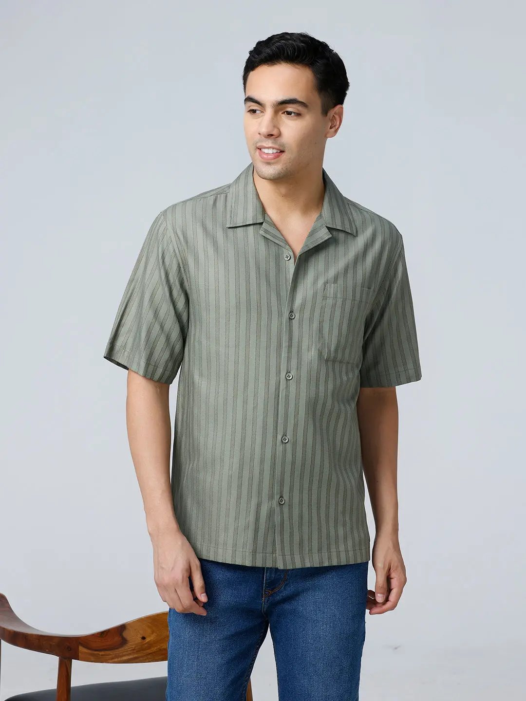 Green Twill Stripes ShirtUnited By Hope