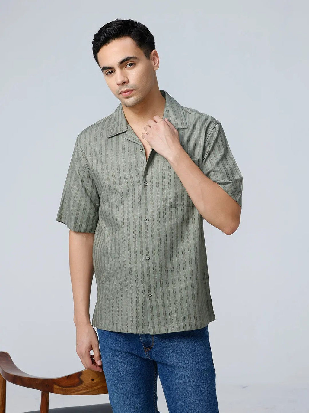 Green Twill Stripes ShirtUnited By Hope