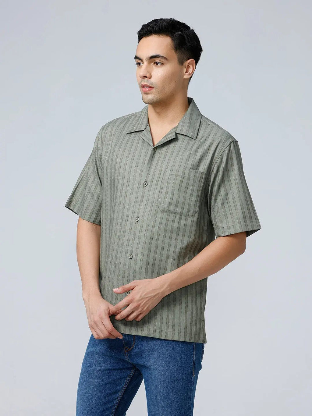 Green Twill Stripes ShirtUnited By Hope