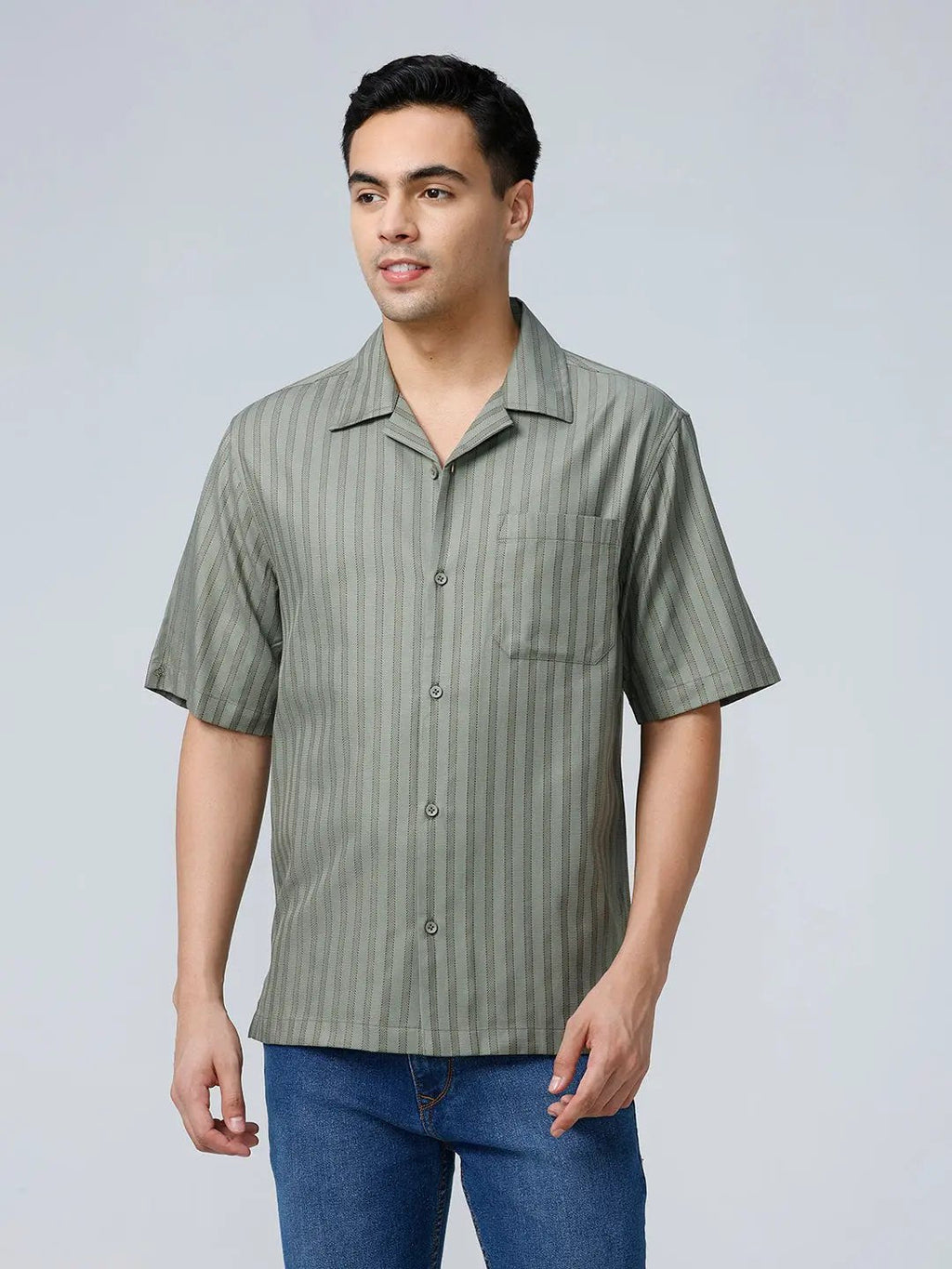 Green Twill Stripes ShirtUnited By Hope