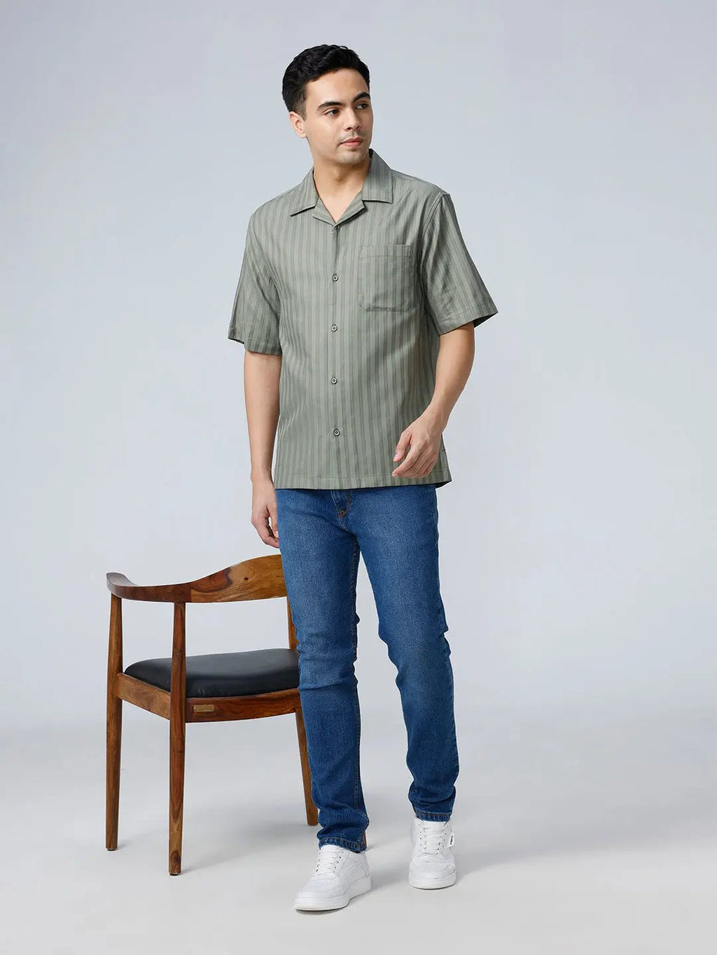 Green Twill Stripes ShirtUnited By Hope