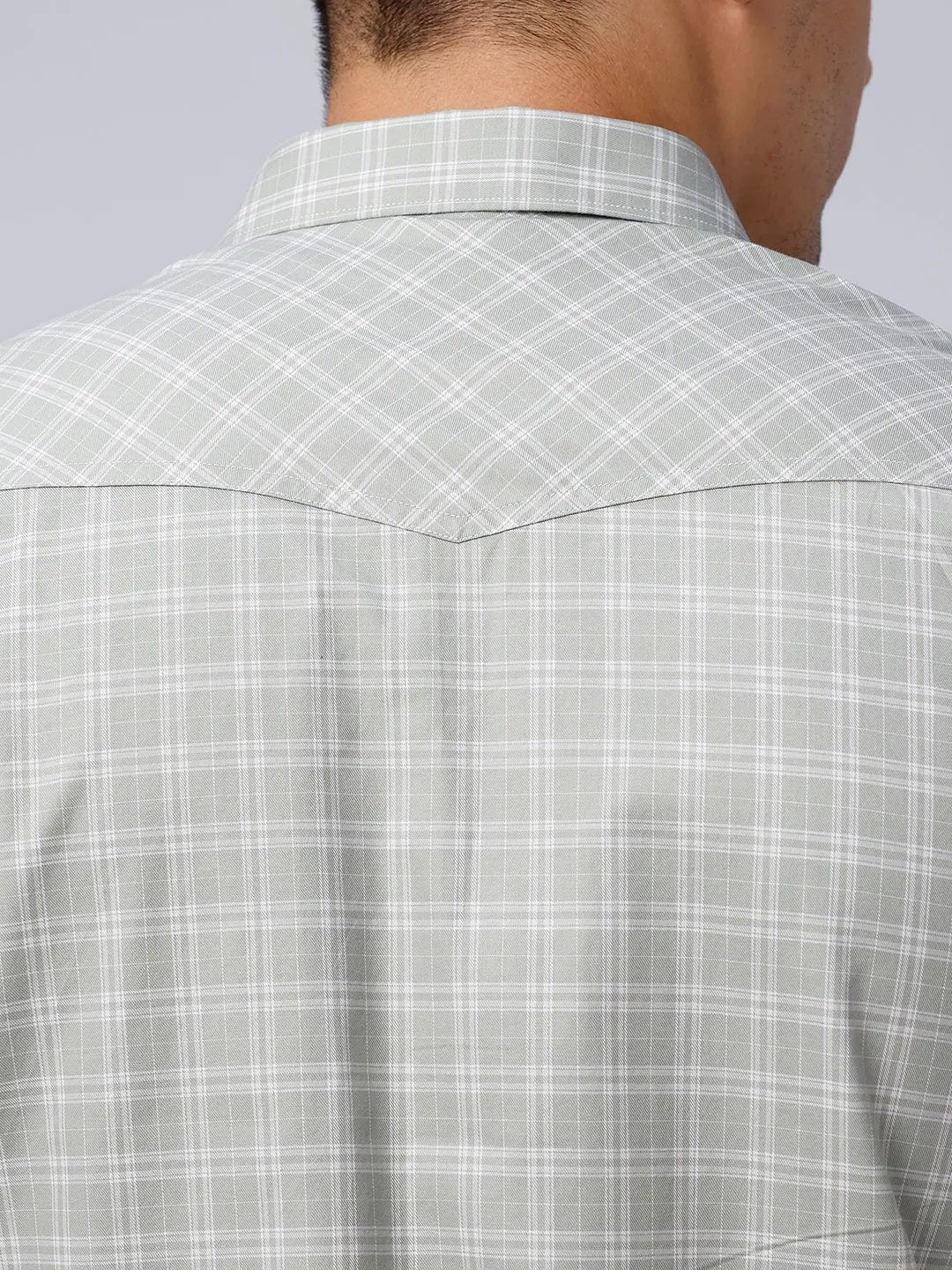 Green and Grey Checks Poplin / Dobby ShirtUnited By Hope