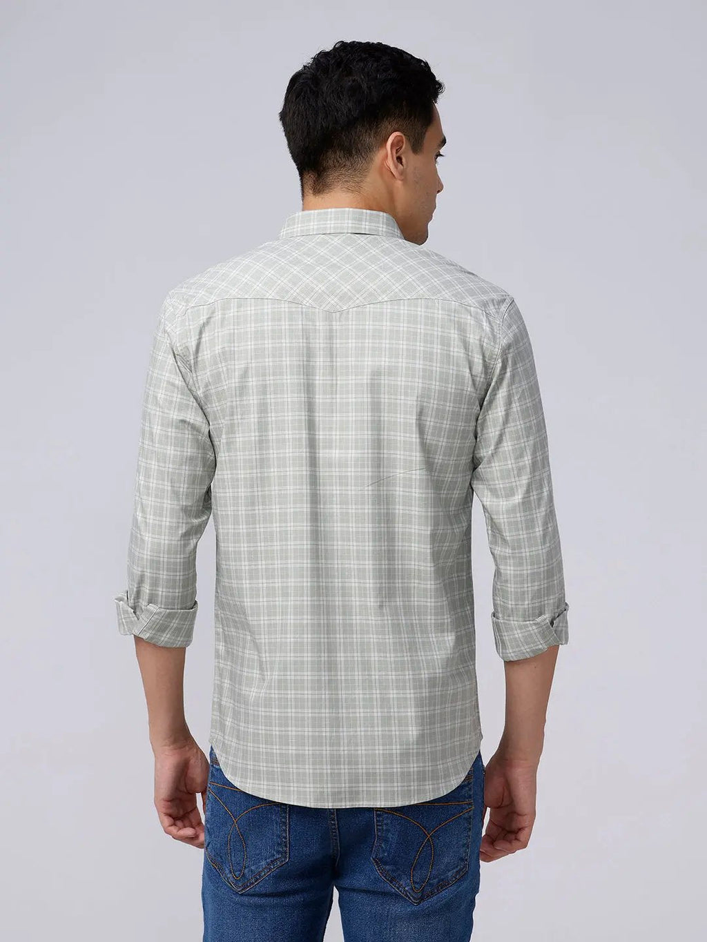 Green and Grey Checks Poplin / Dobby ShirtUnited By Hope