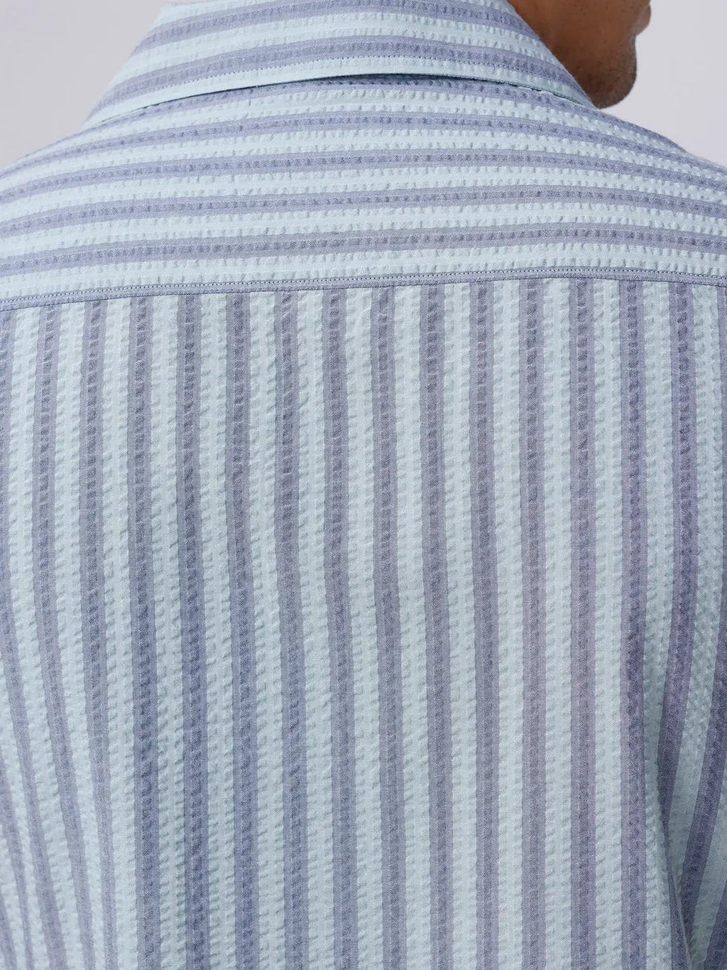 Green and Grey Stripes Waffle Dobby ShirtUnited By Hope