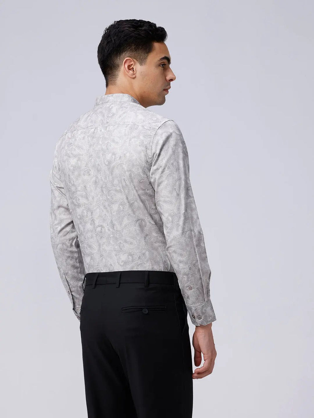 Grey Cotton Melange Prints ShirtUnited By Hope