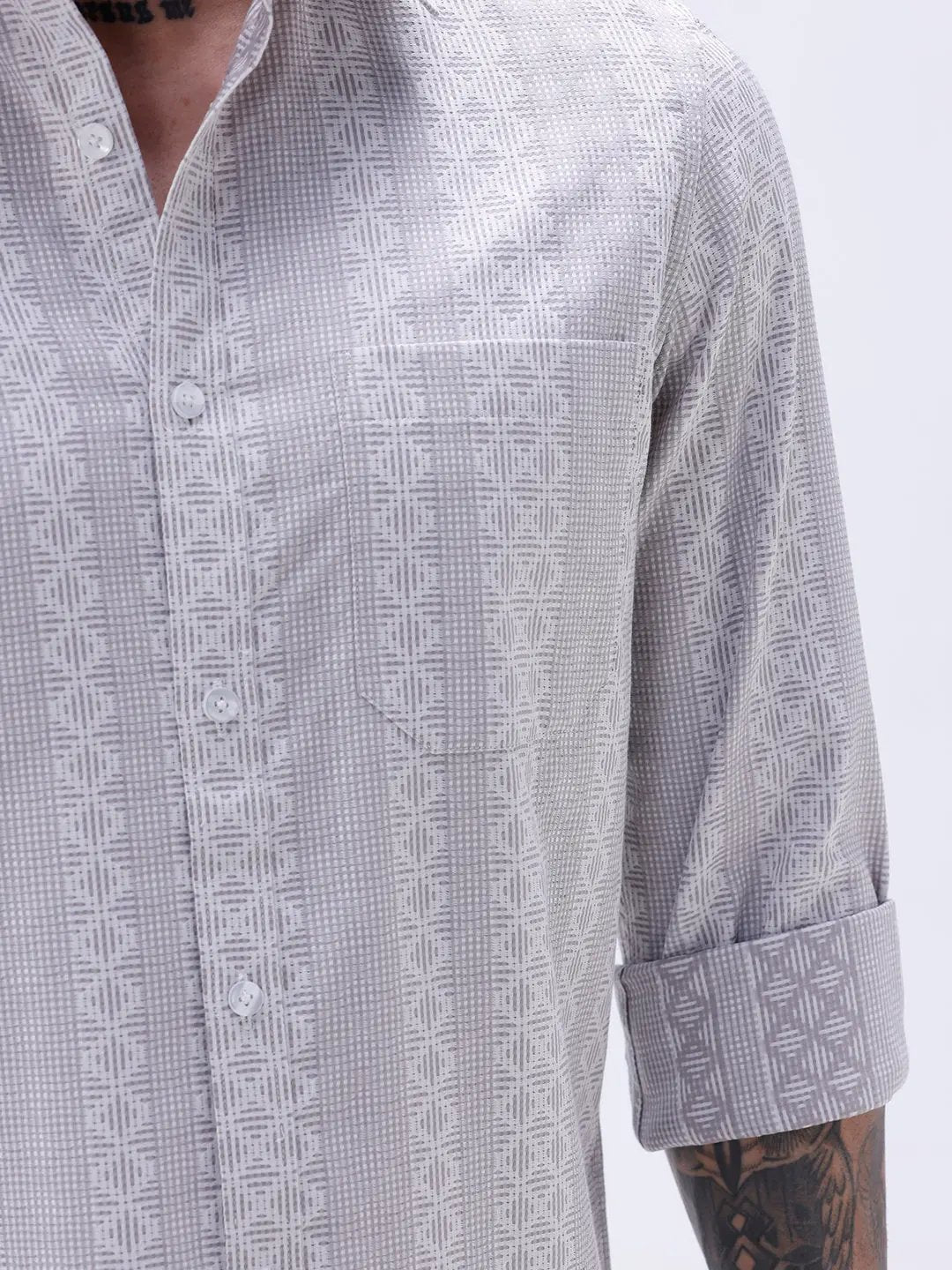Grey Dobby Stripes ShirtUnited By Hope