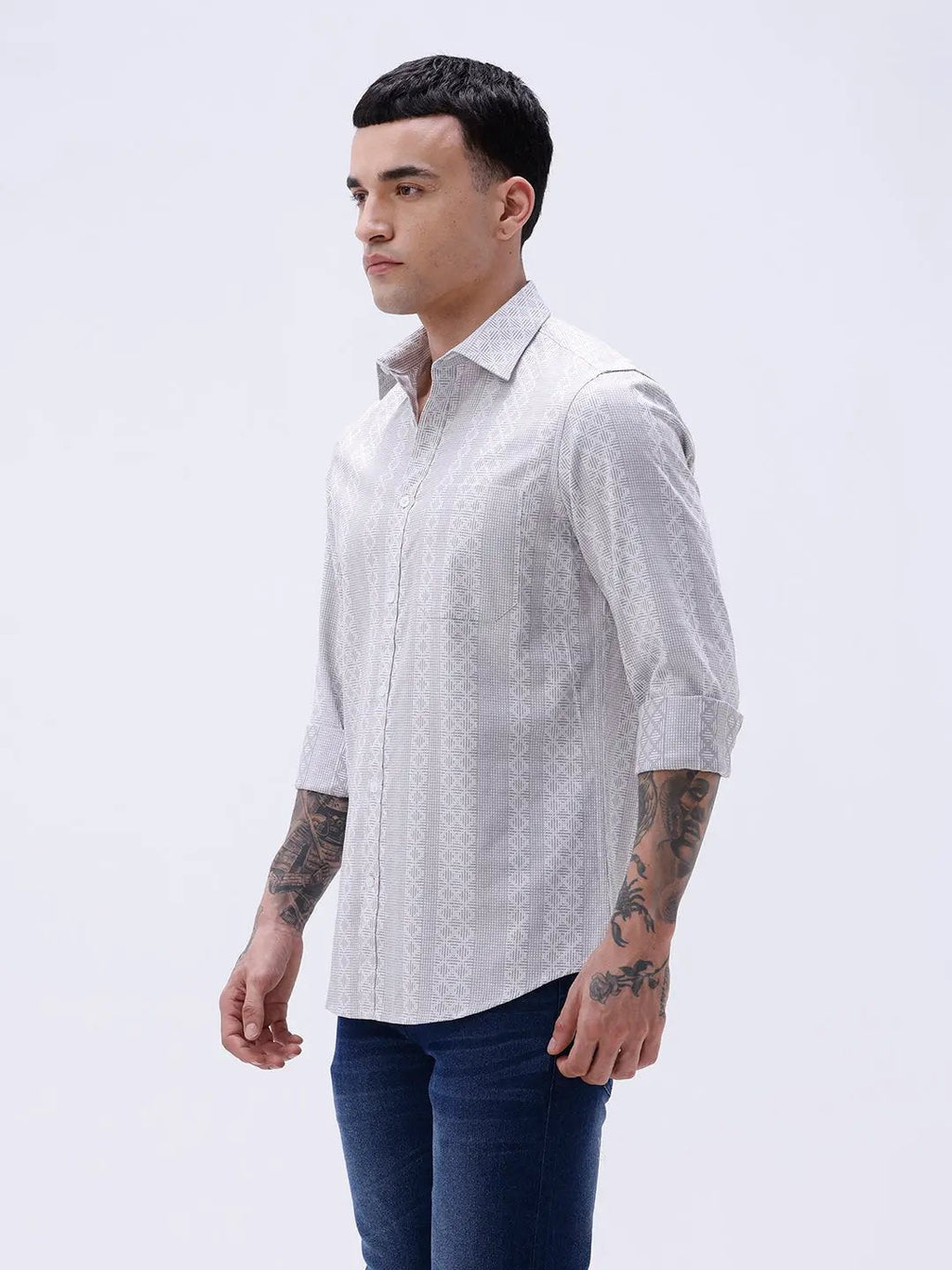 Grey Dobby Stripes ShirtUnited By Hope