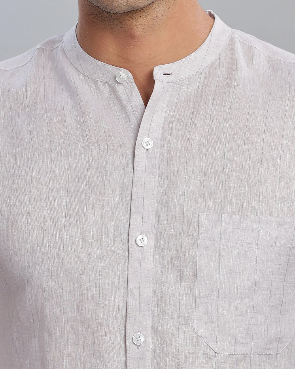 Grey Lilac Striped Linen ShirtUnited By Hope