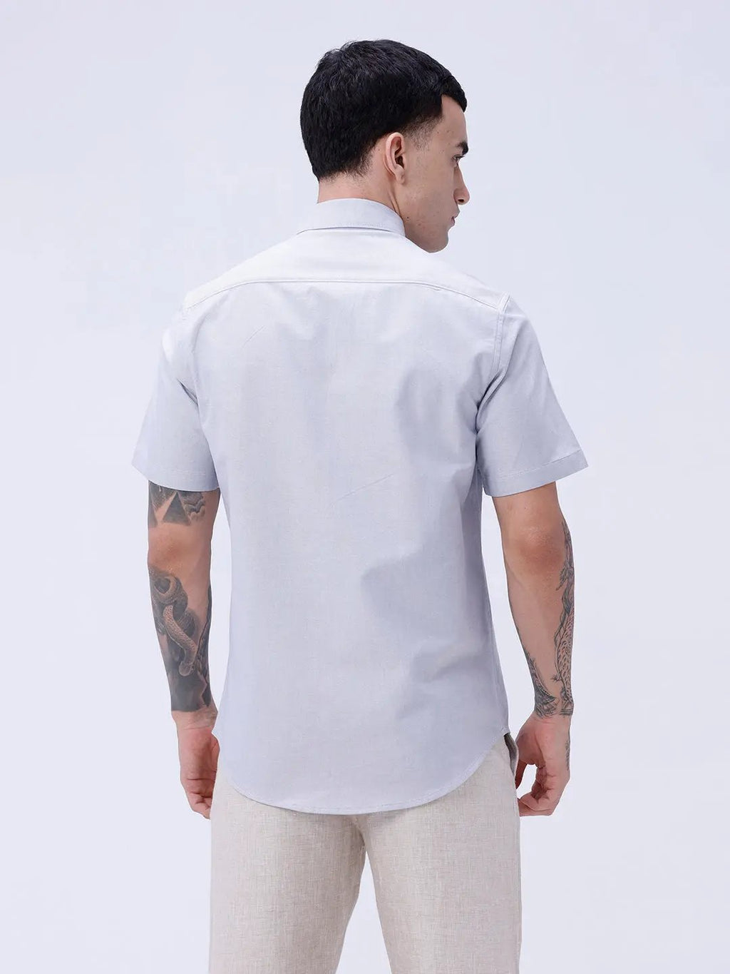 Grey Oxford Plain Short Sleeve ShirtUnited By Hope