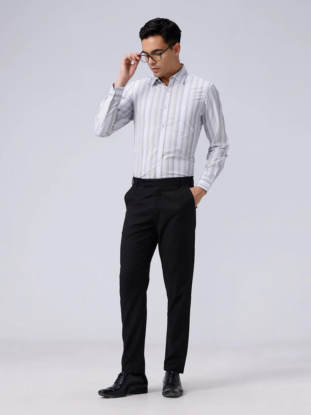Grey Poplin Stripes ShirtUnited By Hope