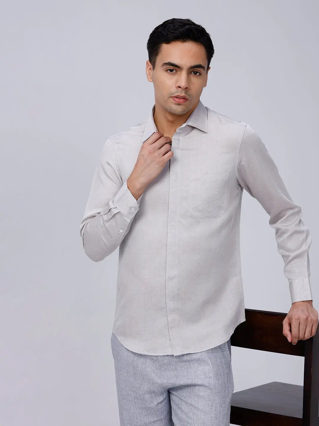 Grey Tencel Plain ShirtUnited By Hope