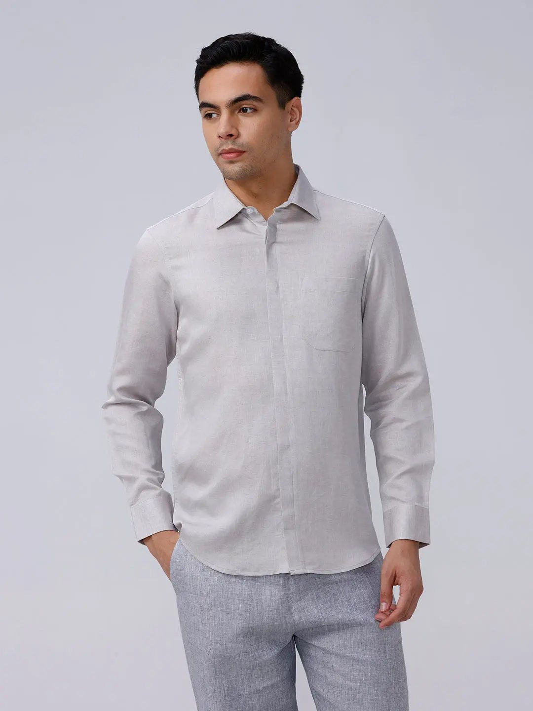 Grey Tencel Plain ShirtUnited By Hope