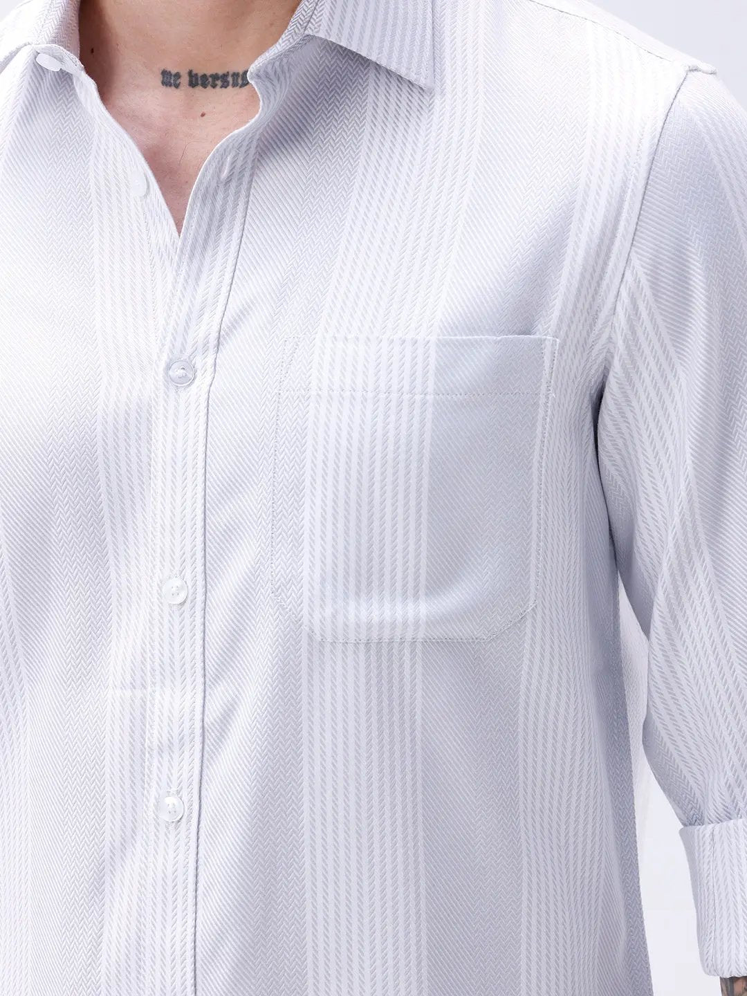 Grey Twill Stripes ShirtUnited By Hope