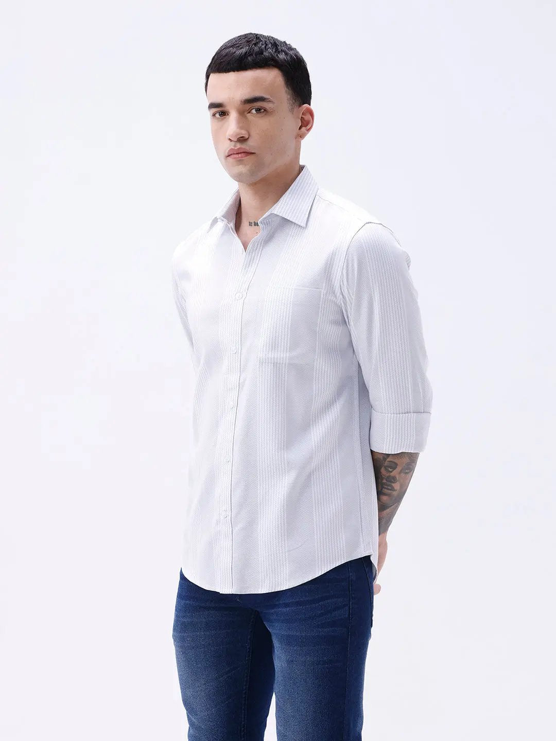 Grey Twill Stripes ShirtUnited By Hope