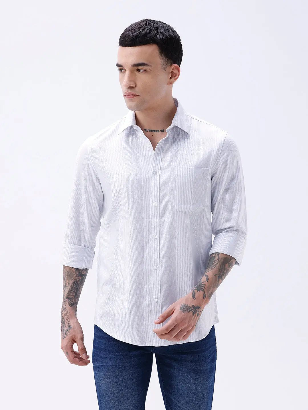 Grey Twill Stripes ShirtUnited By Hope
