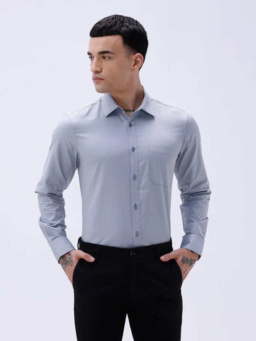 Grey Twill Structured ShirtUnited By Hope