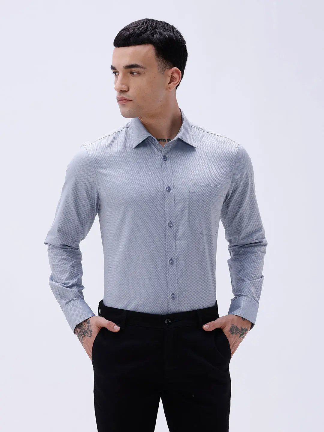 Grey Twill Structured ShirtUnited By Hope